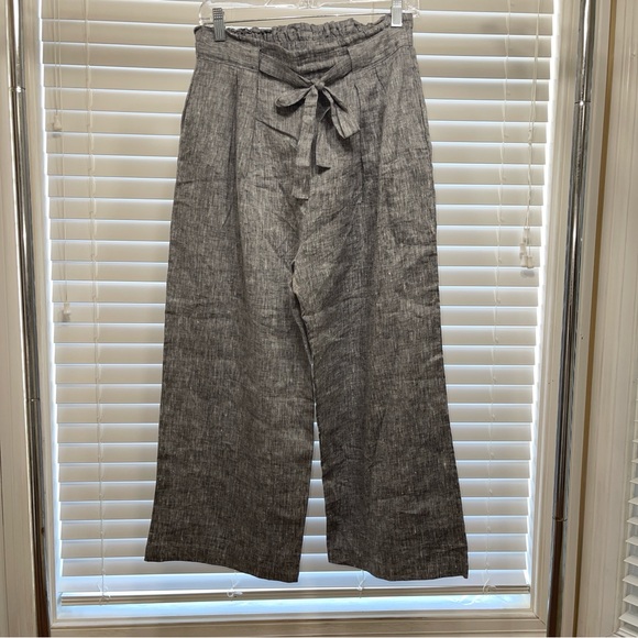APNY Gray Linen Pants with Bow Detail - Picture 2 of 7
